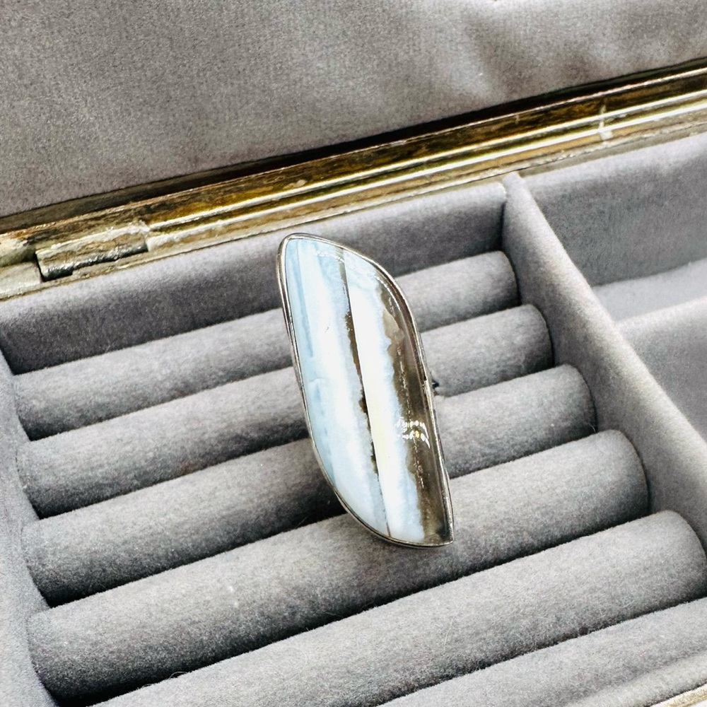 Vintage Statement Ocean Blue Stone Ring